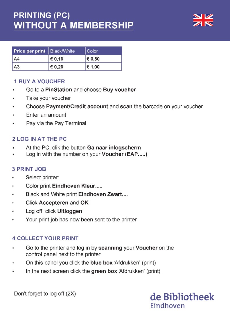 Printing from computer, no membership